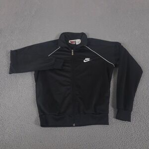 VINTAGE Nike Jacket Mens M Black White Track Piping Embroidered Futura Logo 90s